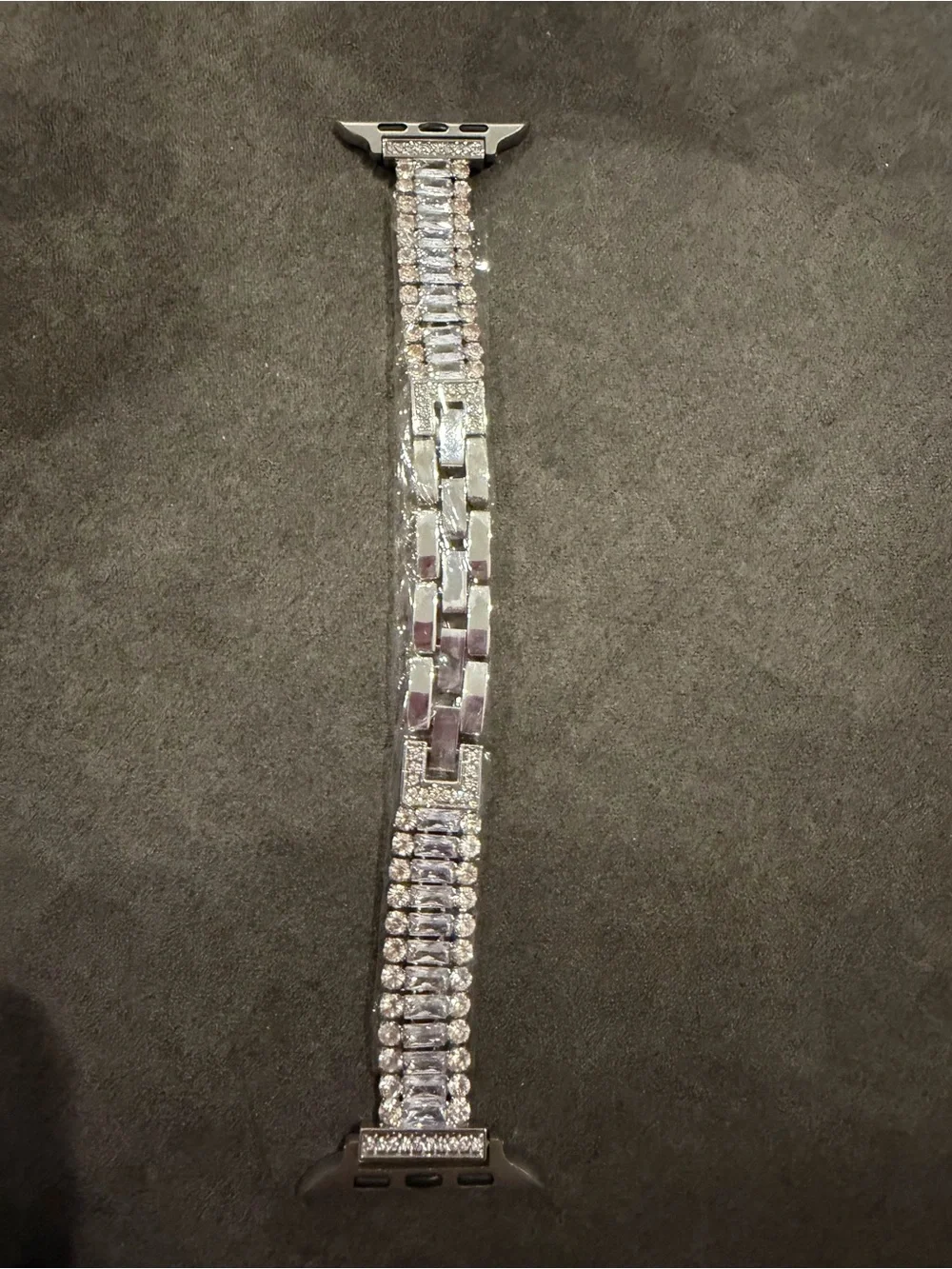 Rhinestone Crystal Apple Watch Band - Silver Sparkle38-49mm